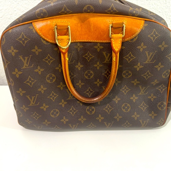 Louis Vuitton Deauville Monogramed Brown/Tan Top Handle Handbag, VTG, AUTHENTIC - Picture 3 of 6